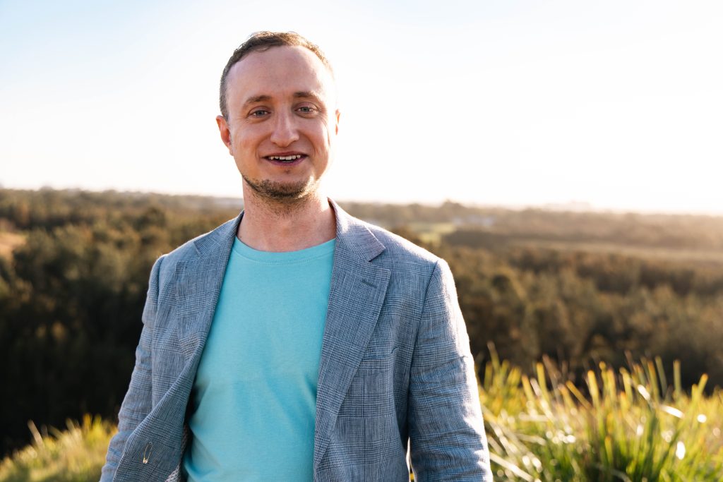 Man enjoying a photography session in Wentworthville with Bluebird Photo Sudio